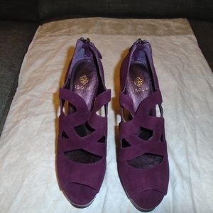 Isola Blackberry Suede Leather Heels/Pumps Dallan